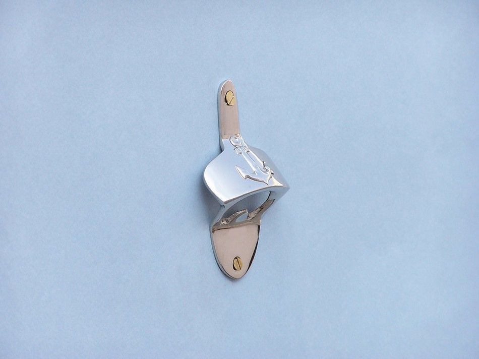 Chrome Wall Mounted Anchor Bottle Opener 3""