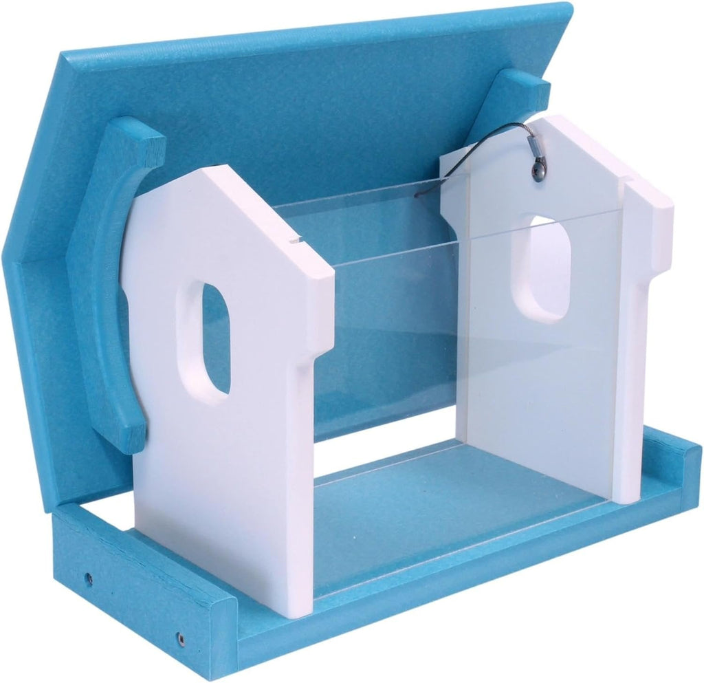 Amish-Made Bluebird Feeder, Made With Poly Lumber, For Feeding Mealworms
