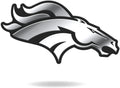 Denver Broncos Special Edition Auto Emblem, Plastic Molded, Silver Chrome Color, Raised 3D Effect, Adhesive Backing