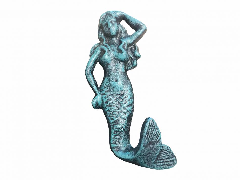 Seaworn Blue Cast Iron Mermaid Hook 6""