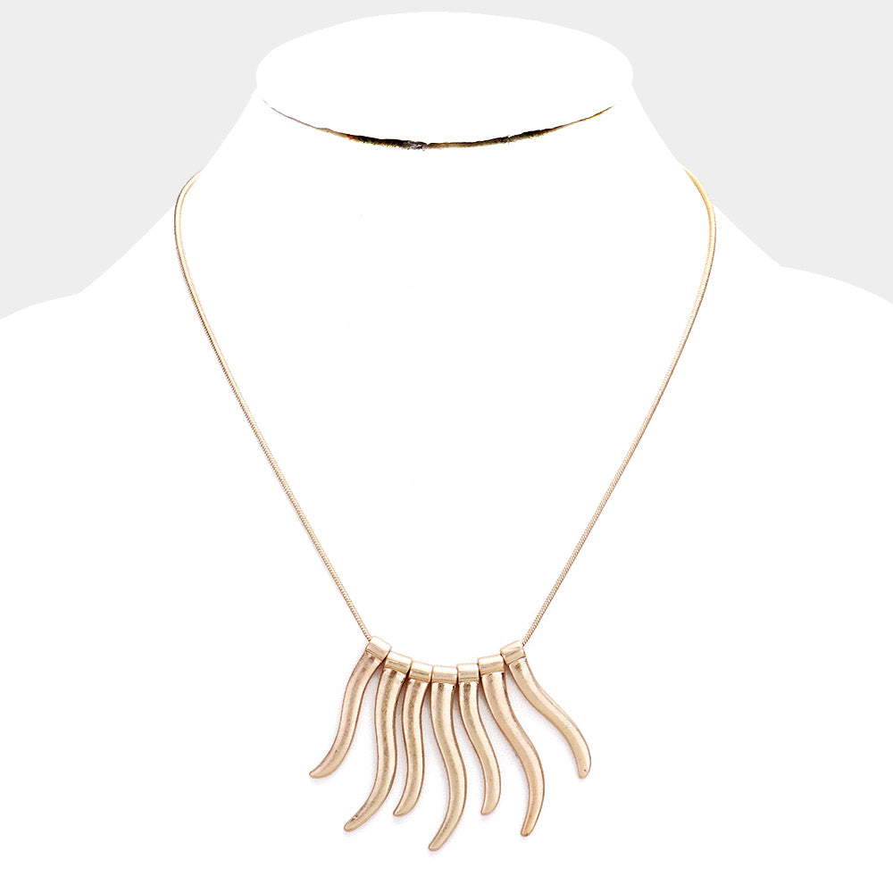 Metal Bar Fringe Necklace