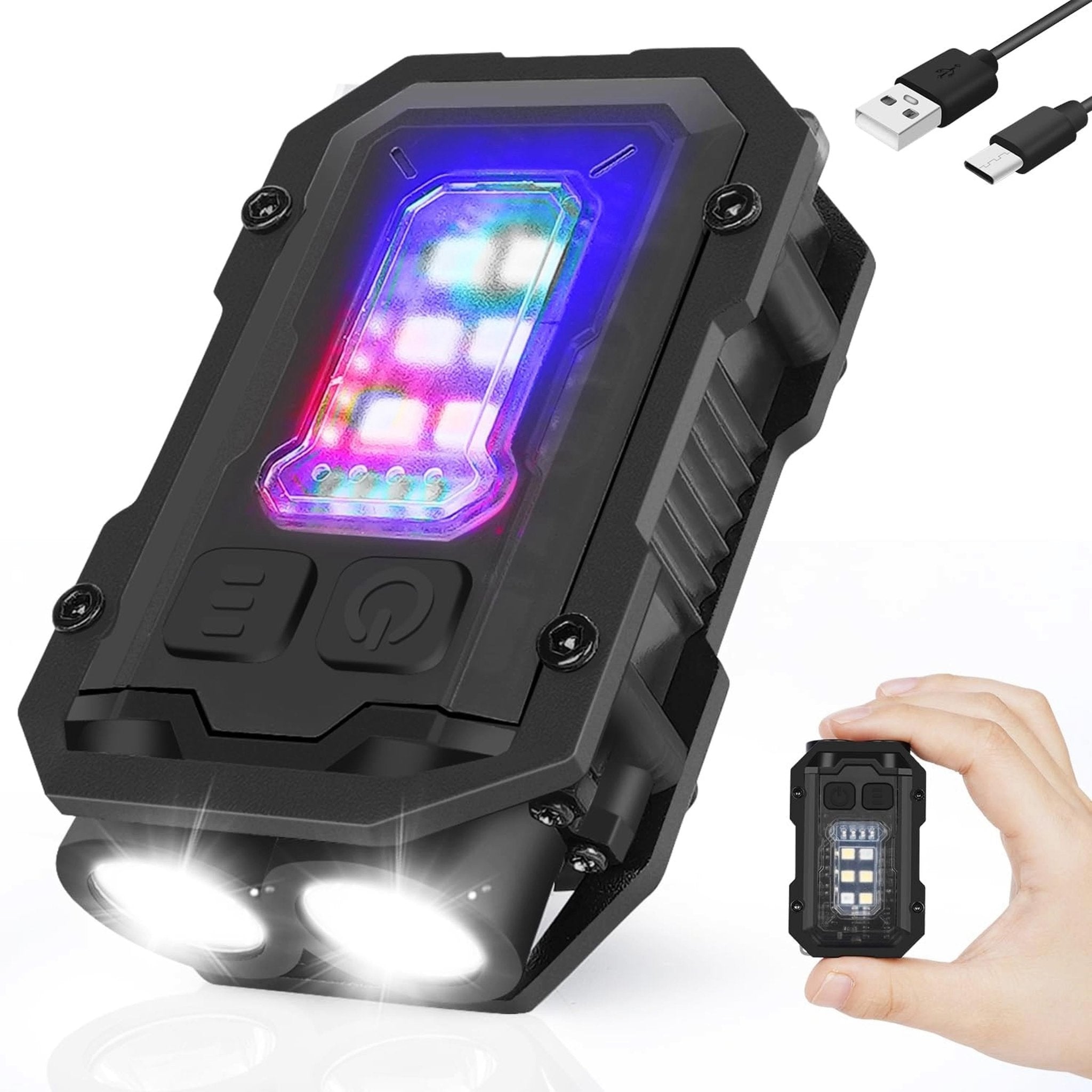 Mini Pocket Keychain Flashlight EDC Flashlight LED COB Portable Clip on Flashlight Waterproof Mini Powerful Flashlight with Magnet 8 Modes for Repairi - PhishStones Products