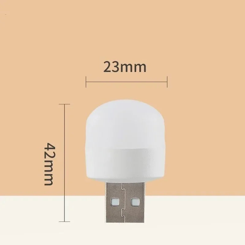 Mini USB LED Night Light - Warm & White Eye - Protection Reading Lamp, Portable USB Plug - In (1/3/5/10 Pack) - PhishStones Products