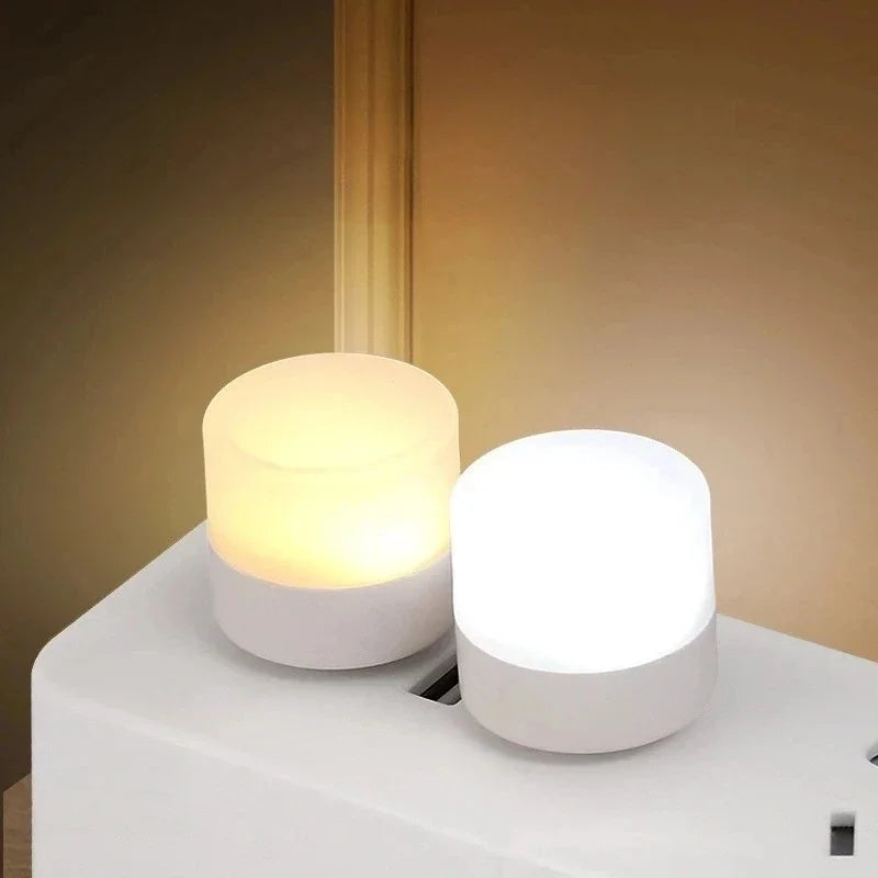 Mini USB Night Light 3 - 5 Pack Warm & White LED Reading Light USB Plug - In Portable Eye Protection Lamp - PhishStones Products