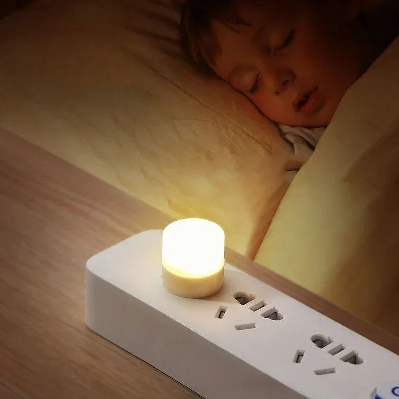 Mini USB Night Light 3 - 5 Pack Warm & White LED Reading Light USB Plug - In Portable Eye Protection Lamp - PhishStones Products