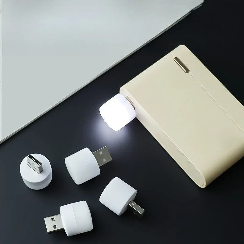 Mini USB Night Light 3 - 5 Pack Warm & White LED Reading Light USB Plug - In Portable Eye Protection Lamp - PhishStones Products