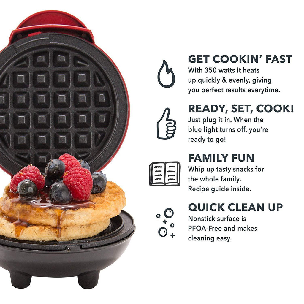 🧇 Mini Waffle Maker – 4” Nonstick Personal Waffle Machine - PhishStones Products
