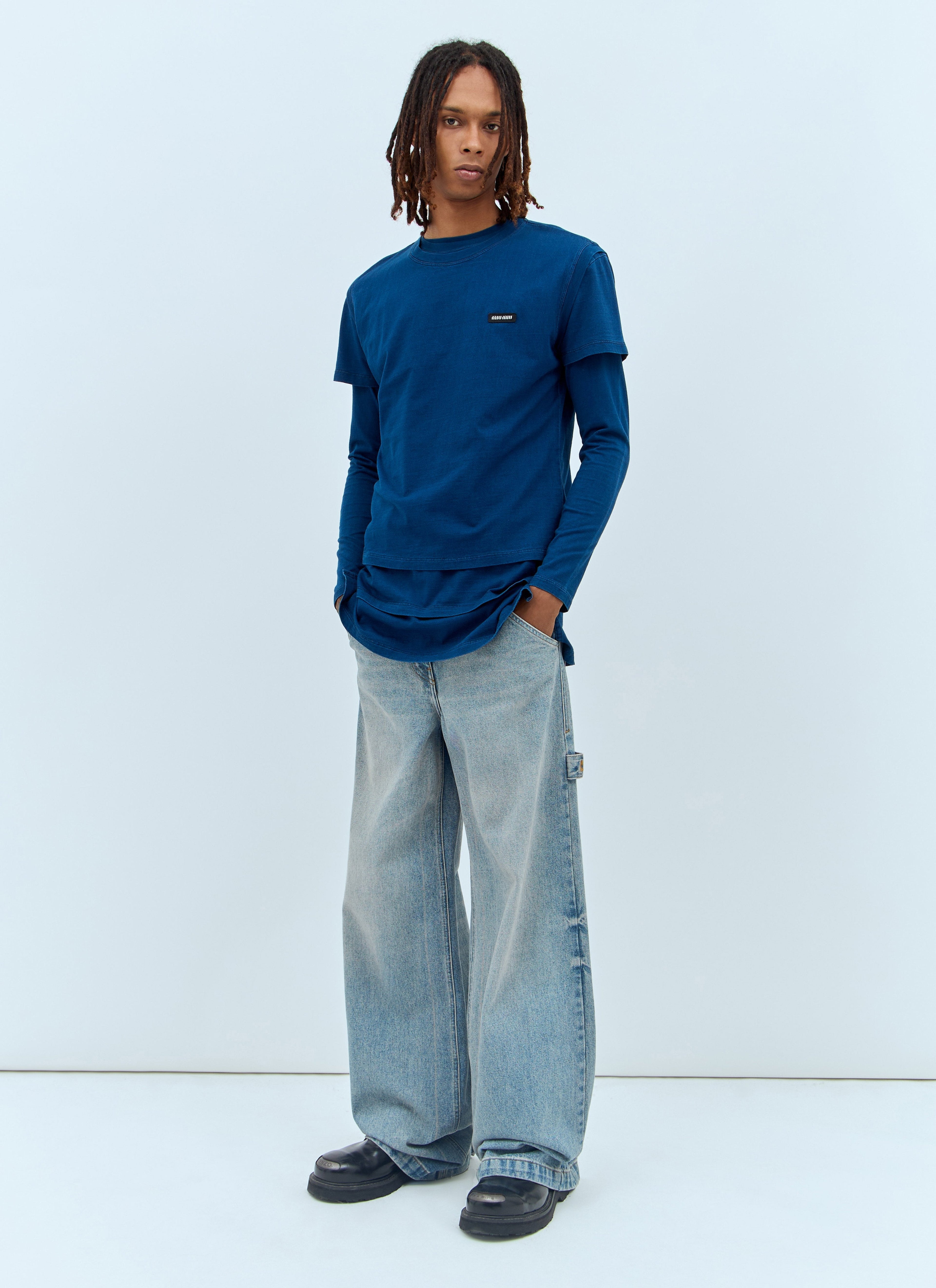 Miu Miu Men Set Of Three Logo-Patch T-Shirts