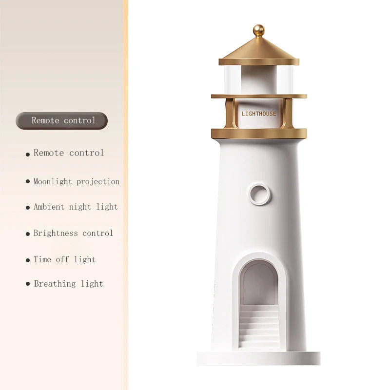 Moon Projection Night Light Lighthouse Lamp with Bluetooth Speaker, Remote & Motion Sensor — Ambient Bedroom & Kids Gift - PhishStones Products