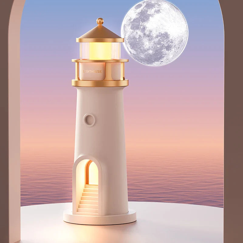 Moon Projection Night Light Lighthouse Lamp with Bluetooth Speaker, Remote & Motion Sensor — Ambient Bedroom & Kids Gift - PhishStones Products