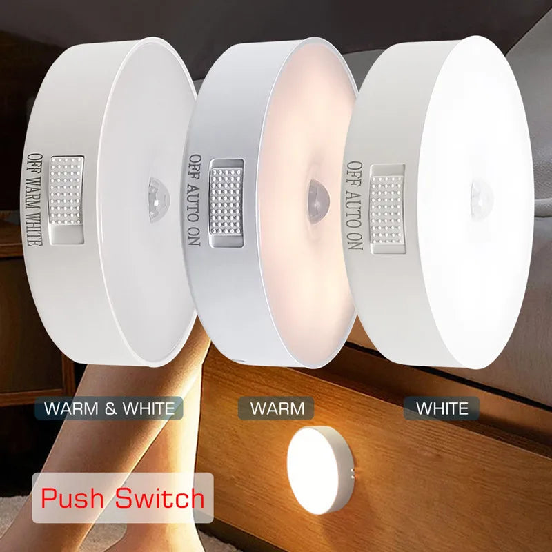 Motion Sensor LED Night Light USB Rechargeable — Motion - Activated Nightlight for Kitchen, Bedroom, Stairs, Closet, Hallway, Wardrobe - PhishStones Products
