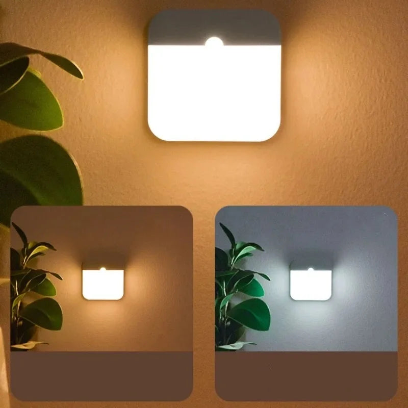 Motion Sensor LED Night Light - USB Rechargeable Square Lamp for Bedroom, Kitchen, Stairway, Hallway, Wardrobe & Cupboard - PhishStones Products
