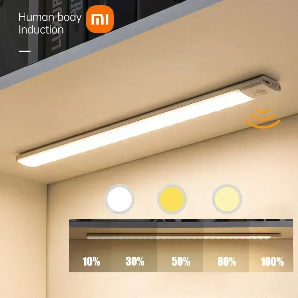 Motion Sensor USB Rechargeable LED Night Light – Wireless Wall & Cabinet Lamp, 3 - Color Dimmable - PhishStones Products