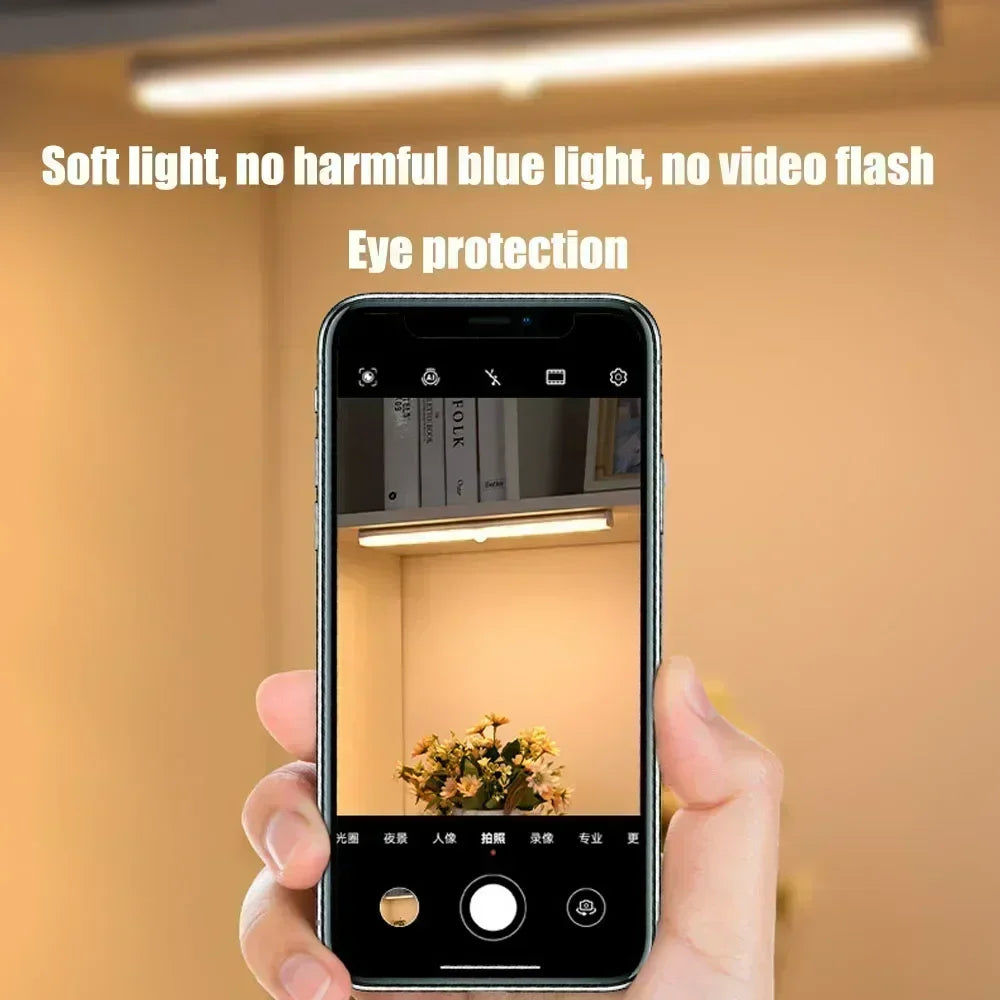 Motion Sensor USB Rechargeable LED Night Light – Wireless Wall & Cabinet Lamp, 3 - Color Dimmable - PhishStones Products