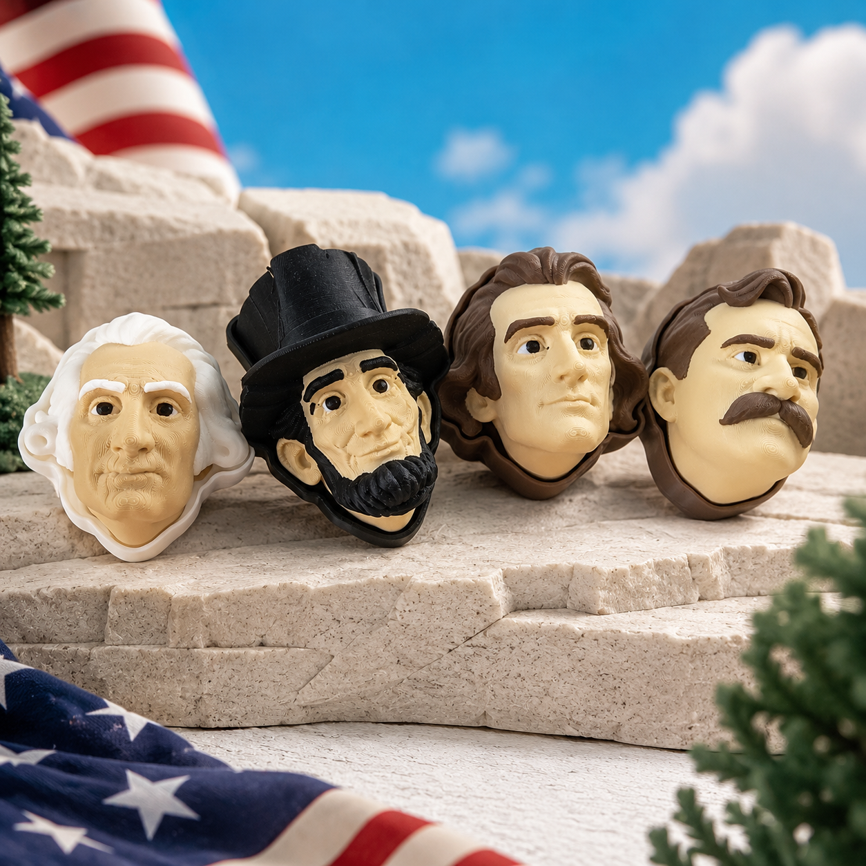 Mount Rushmore President Clicker Head Set
