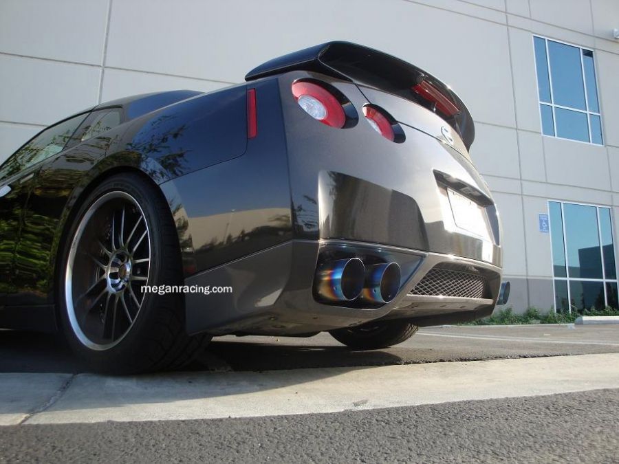Megan Racing Cat Back Exhaust System for Nissan GTR R35 2009+ - Blue Titanium Tips MR-CBS-NR35T-R