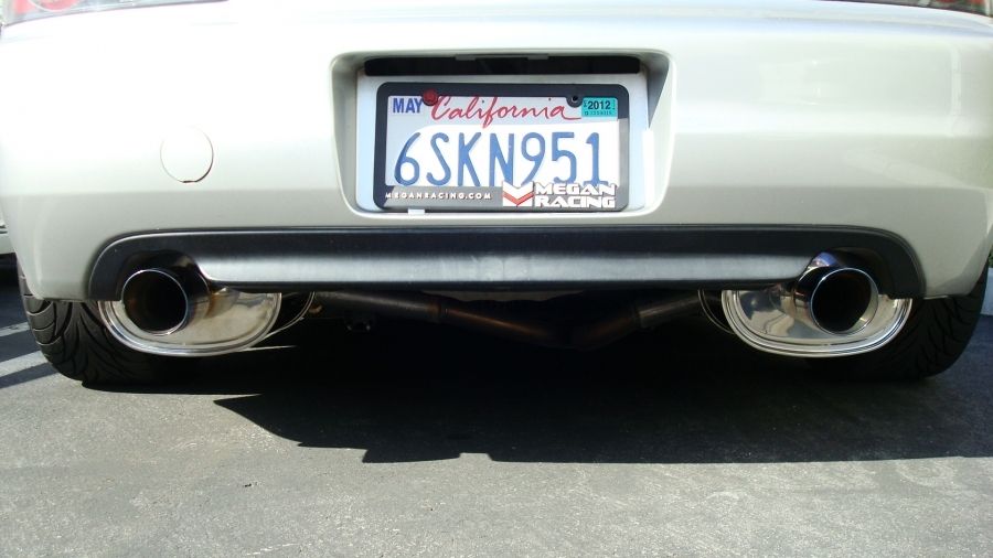 Megan Racing Muffler Universal MVO for 2010to2025 18" Length 6.5" Height 2.4" Inlet ID 3.2" Tip OD 3.5" - Various Tip Styles