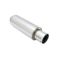 Megan Racing Universal Exhaust Muffler - Various Models 19.5" Length 5.5" Height 2.4" Inlet ID 3.9" Tip ID 3.9" Stainless Steel