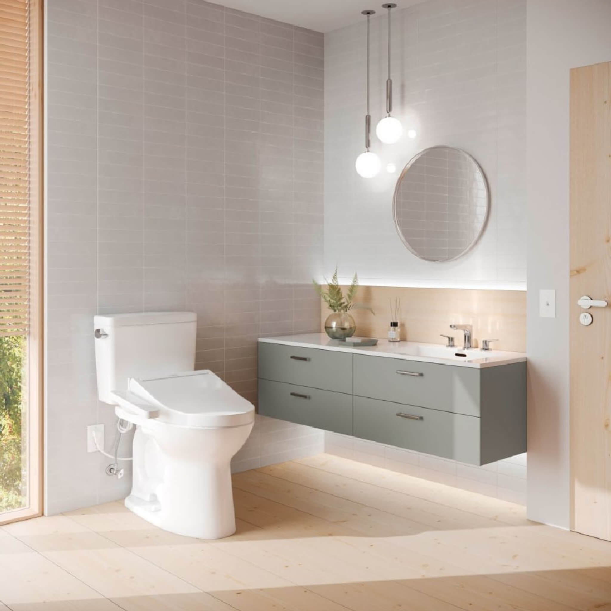 [MW7763074CSFG.10#01] TOTO Drake Washlet C2 With 1.6 GPF Universal Height Bidet Toilet With Left Hand Lever (SAK75918)