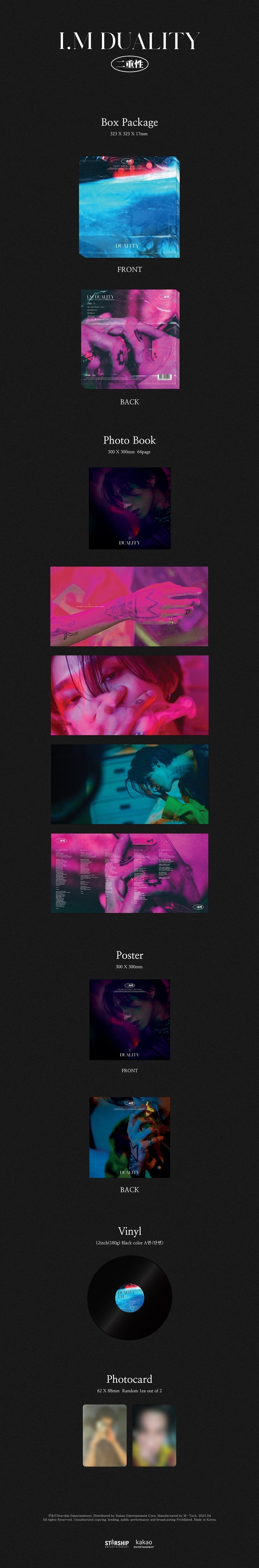 MONSTA X I.M First Solo Digital Mini Album - Duality (Lp Version)