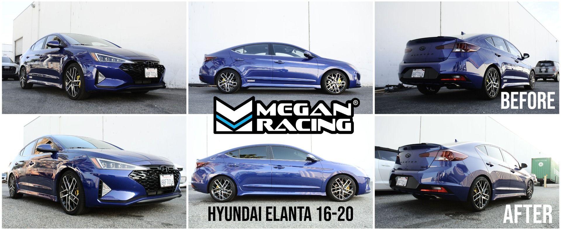 Megan Racing Lowering Springs for Hyundai Elantra 2017-2020 Multi-Link Rear AD Chassis Front Drop 21mm Rear Drop 26mm MR-LS-HYE16