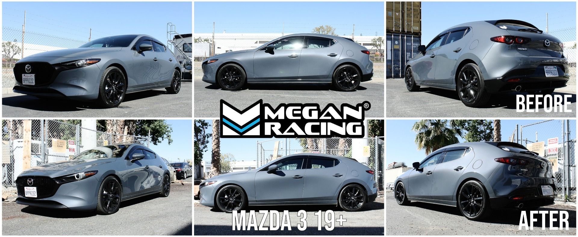 Megan Racing Lowering Springs Front & Rear for 2019+ Mazda 3 Hatchback FWD - Front Drop 22mm, Rear Drop 31mm MR-LS-MM319