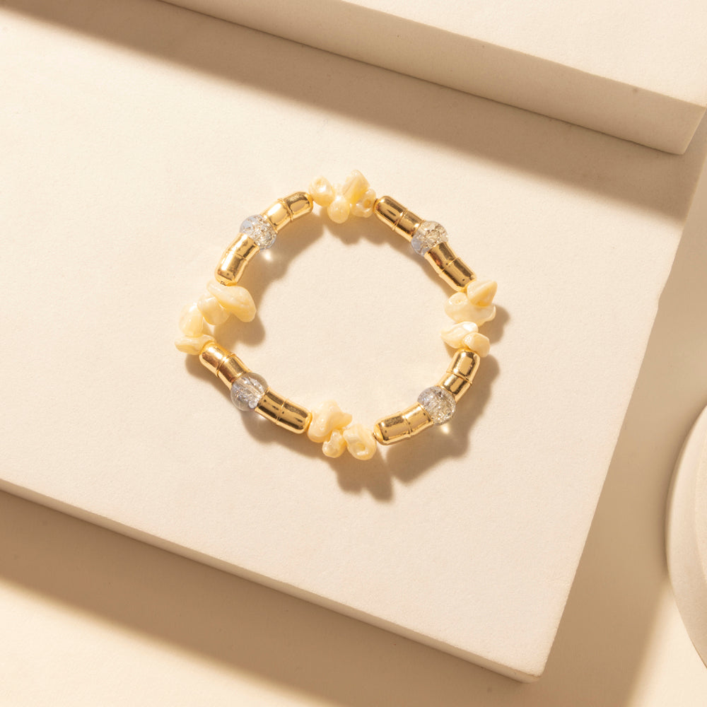 Myra Gulf Shell Stack Bracelet in Dune Gold - PhishStones Products