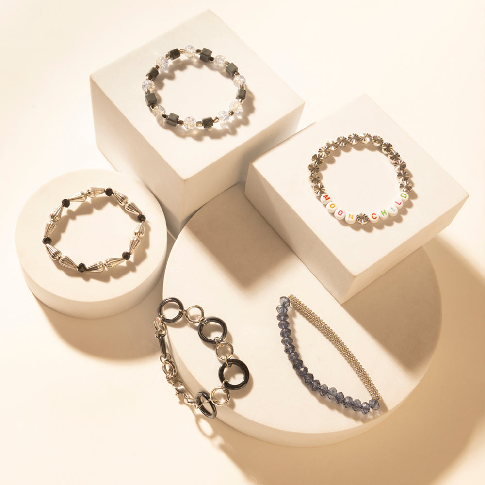 Myra Iron Moon Stack Bracelet in Blue Forge - PhishStones Products