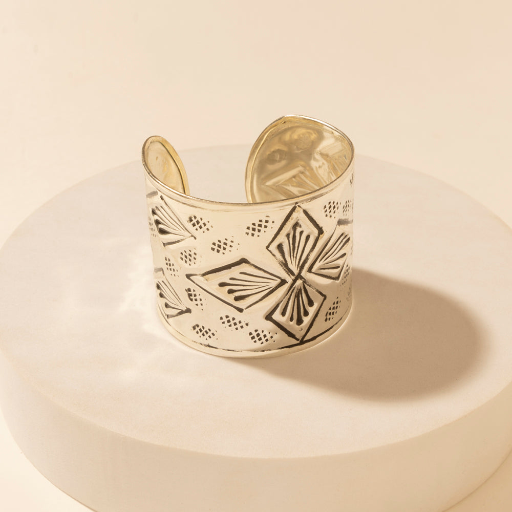 Myra Nomad Glyph Cuff in Mesa Silver - PhishStones Products
