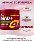 NAD Plus Supplement 1400mg with Nicotinamide Riboside, Collagen - 60 Capsules - PhishStones Products