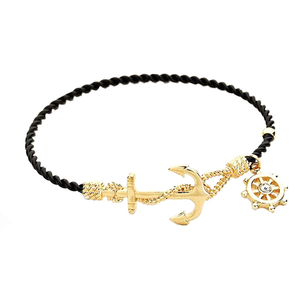 Nautical Anchor Helm Charm Hook Bracelet Anchor Bracelet