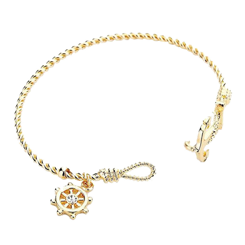 Nautical Anchor Helm Charm Hook Bracelet Anchor Bracelet