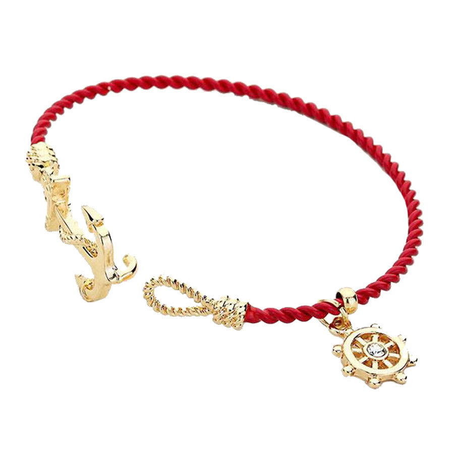 Nautical Anchor Helm Charm Hook Bracelet Anchor Bracelet