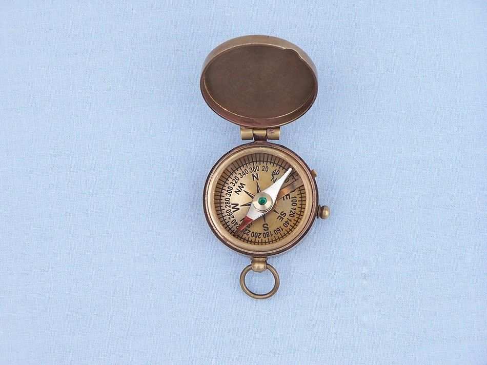 Antique Brass Magellan Compass 2""