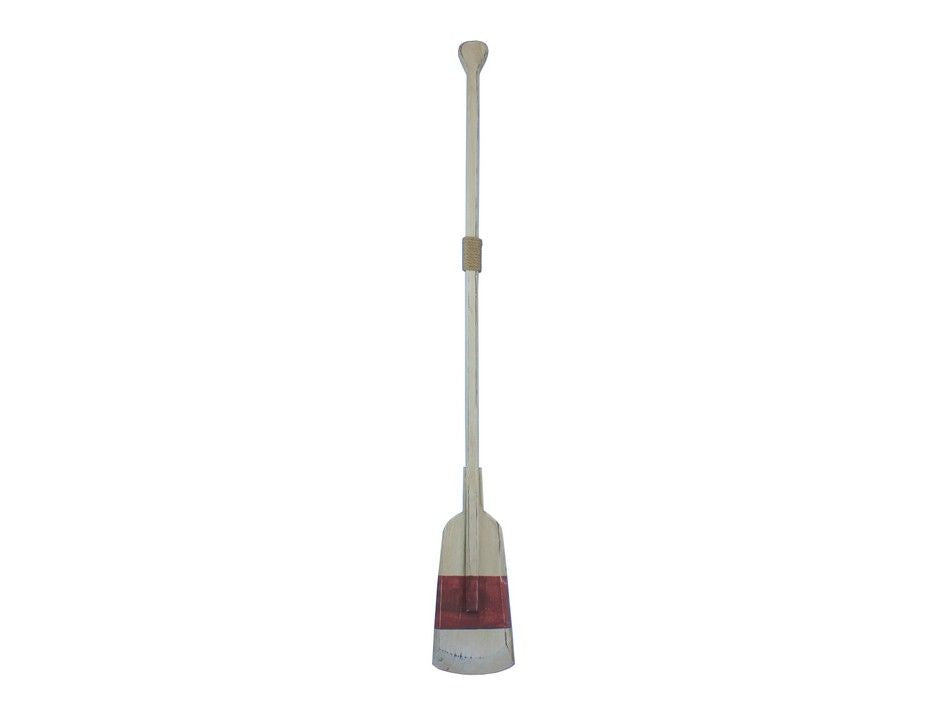 Wooden Rustic Manhattan Beach Decorative Squared Rowing Boat Oar with Hooks 50""