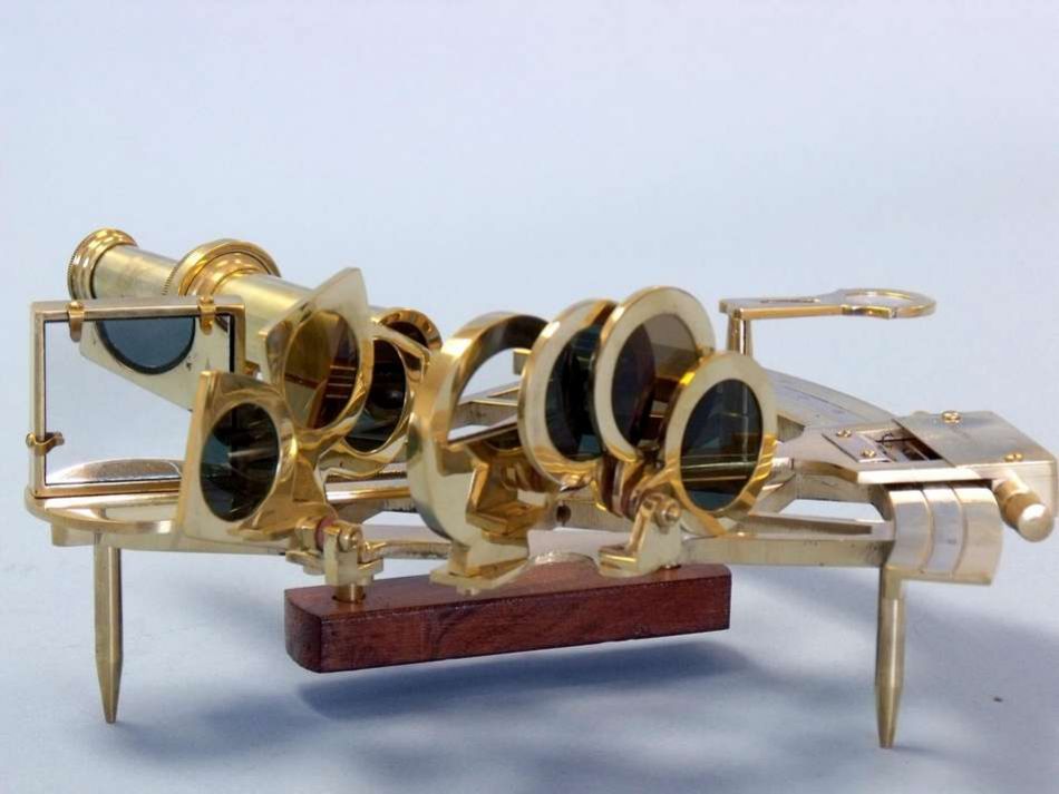 Admiral's Brass Sextant with Rosewood Box 12""