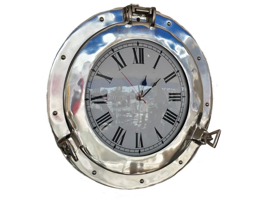 Chrome Decorative Ship Porthole Clock 12""