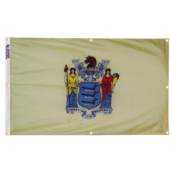 New Jersey Flag with Grommets Along the Edges for Wall Hanging - PhishStones Products