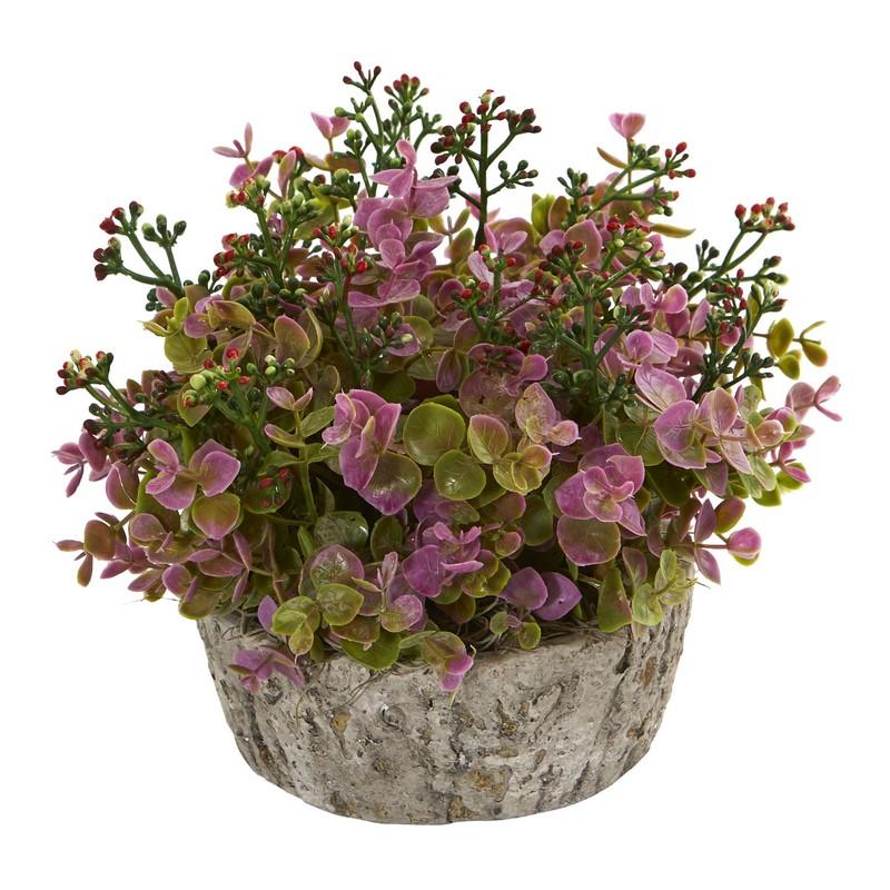 Eucalyptus Artificial Plant in Oak Planter