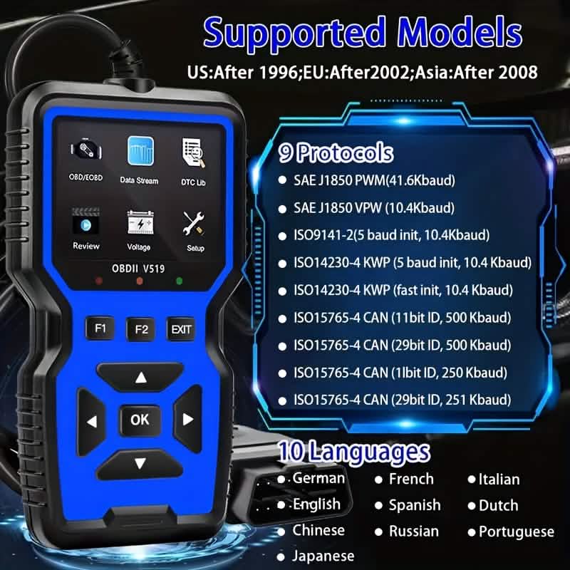 OBD2 Engine Diagnostic Tool – Universal Code Reader (Blue) - PhishStones Products