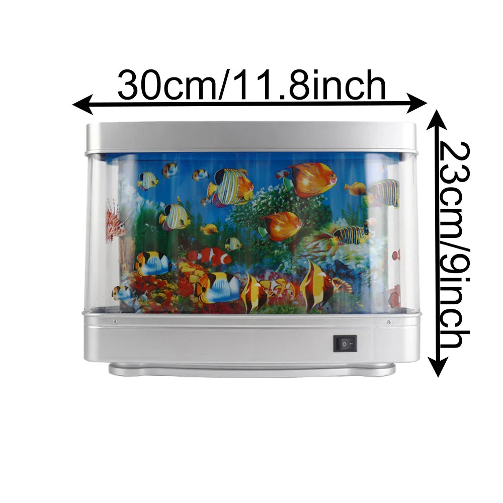 Ocean Aquarium Motion Lamp - Virtual Moving Tropical Fish Night Light - PhishStones Products