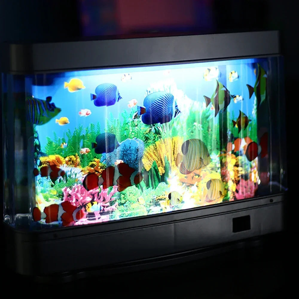 Ocean Aquarium Motion Lamp - Virtual Moving Tropical Fish Night Light - PhishStones Products