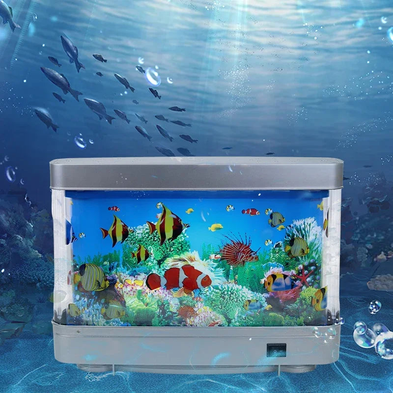 Ocean Aquarium Motion Lamp - Virtual Moving Tropical Fish Night Light - PhishStones Products