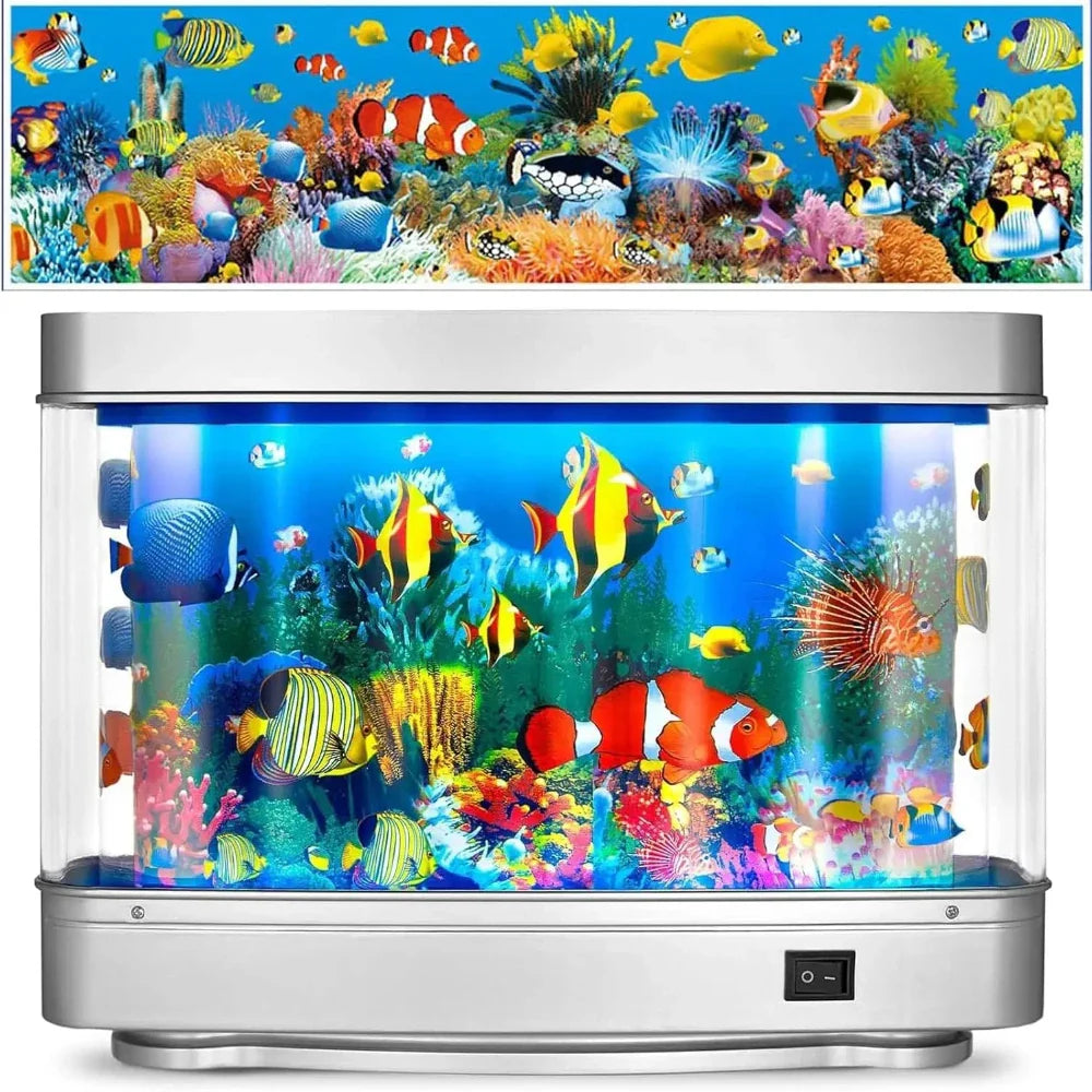 Ocean Aquarium Motion Lamp - Virtual Moving Tropical Fish Night Light - PhishStones Products