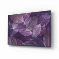 Purple Skeleton Leaf Veins Glass Wall Art