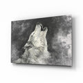 Howling Wolf Sketch Glass Wall Art