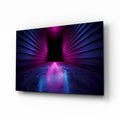 Purple Radial Light Tunnel Glass Wall Art