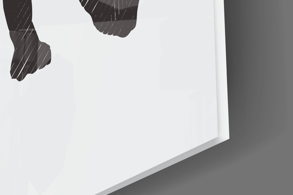 Geometric Line Rhino Glass Wall Art