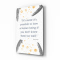 Gray Brush Gold Dots Love Quote Glass Wall Art