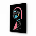 Pink Hair Profile Face Glass Wall Art